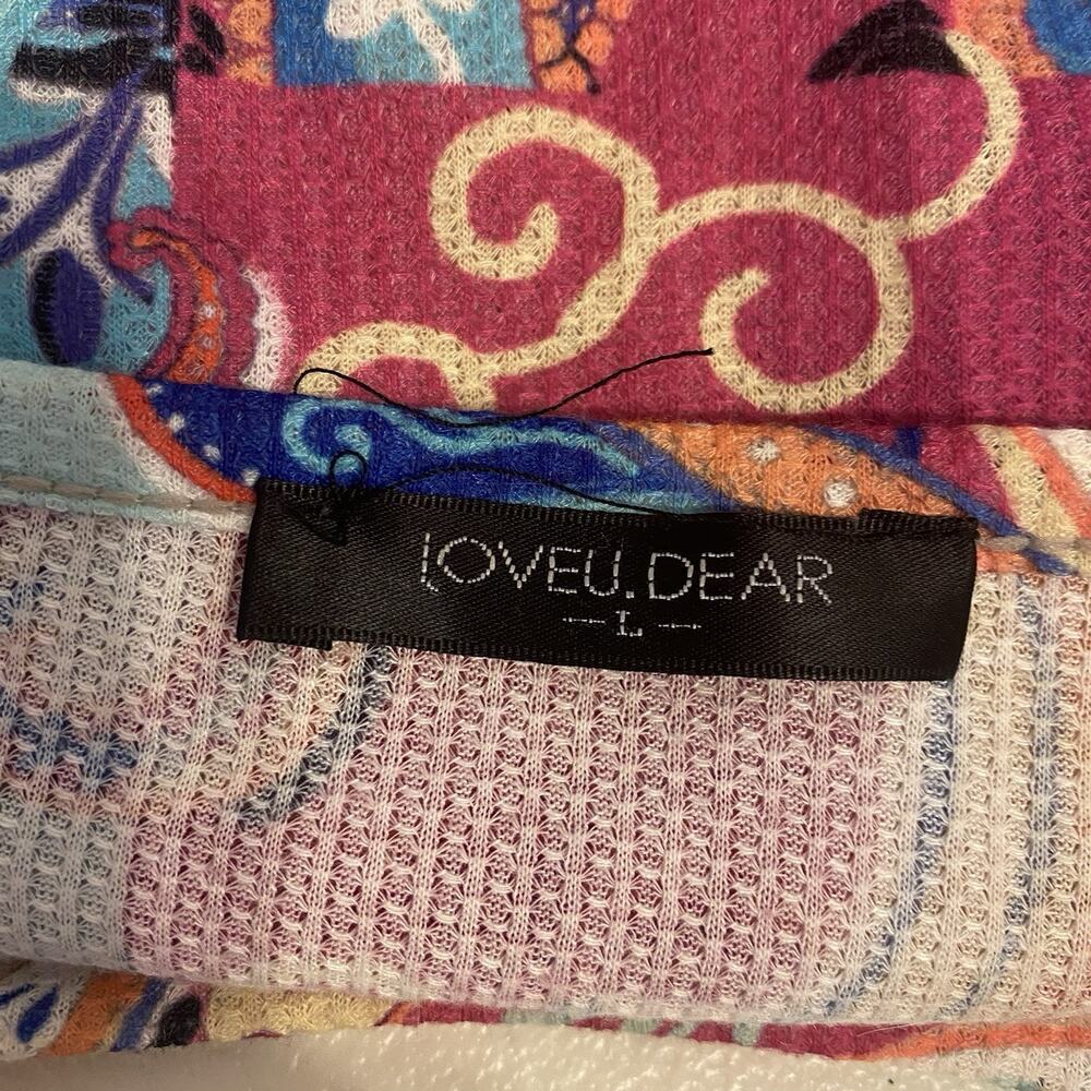 LoveUDear Floral Cottage Core Whimsical Long sleeve Top Lightweight Women L - Picture 4 of 9